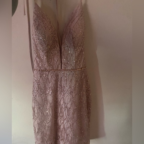 prom girl homecoming dress worn once, rose gold and pink - Picture 4 of 4